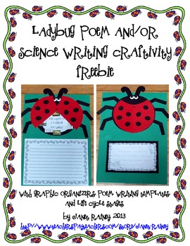 Preview of Ladybug Poem Craftivity with Graphic Organizers & Life Cycle Stages Freebie