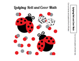 Ladybug Roll and Cover Math File Folder Game