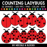 Ladybug Spot Counting Clipart + FREE Blacklines - Commercial Use