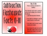 Ladybug Subtraction Flashcards- Facts 0-10