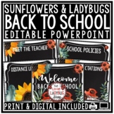 Ladybug Sunflower Theme Meet the Teacher Template Editable