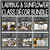 Ladybug Sunflower Theme Classroom Decor, Editable Back to 