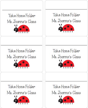 Forsømme Spille computerspil jorden Ladybug Take Home Folder Labels by THE Polka Dots and Pencils | TPT