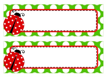 ladybug theme name tags and labels by elizabeth madrid tpt