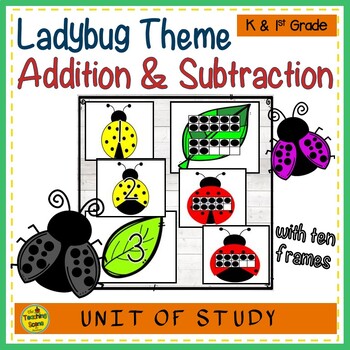 Ladybug Themed 2 Addend Addition & Subtraction With Ten Frames | TPT