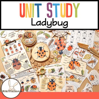 Preview of Ladybug Unit Study: Anatomy, Lifecycle, Facts | Poster, Flashcards, Play Doh Mat