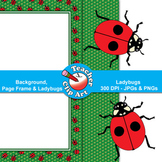 Ladybugs Clip Art — Backgrounds, Page Frames & Ladybugs
