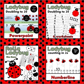 Preview of Ladybugs Doubling to 20 Maths Resources Bundle