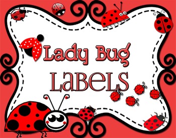 Preview of Ladybugs - Six Subject Labels