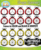 Ladybugs Spinner Shapes Clipart {Zip-A-Dee-Doo-Dah Designs}