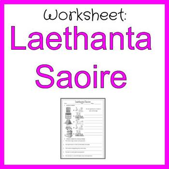 Preview of Laethanta Saoire - Worksheet