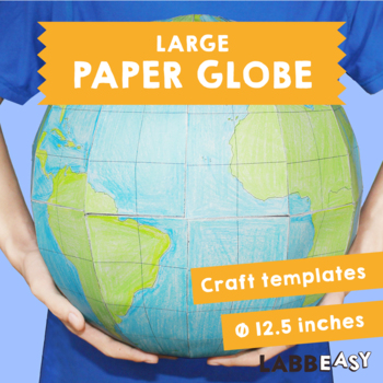 Preview of Large Paper Globe - Craft templates for making a 12.5 inch diameter paper globe