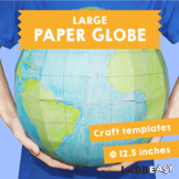 Large Paper Globe - Craft templates for making a 12.5 inch