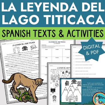 Preview of El Lago Titicaca Myth in Spanish with Activities