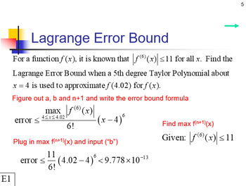 Preview of Lagrange Error Bound