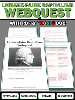 Preview of Laissez-faire Capitalism - Webquest with Key (Google Doc Included)