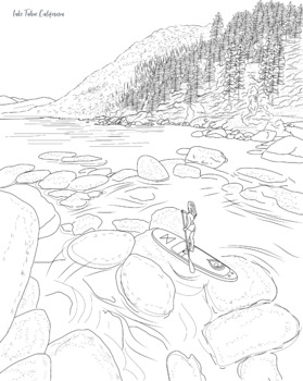 Preview of Lake Tahoe California Coloring Page