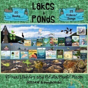 Preview of Lakes & Ponds Virtual Library & Media/Music Room - SEESAW & Google Slides