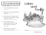 Lakes and Ponds Mini Book with a Check for Understanding