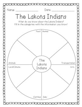 Preview of Lakota Indian Graphic Organizer