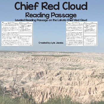 Preview of Lakota Reading Comprehension Passage: Chief Red Cloud