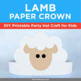 Lamb Costume Headband, Farm Animal Printable Paper Crown A