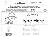 Lamb - Editable Name Booklet w/ Beginning Letter - 3 Pg *sp1