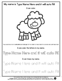 Lamb / Sheep - Name Tracing & Coloring Editable #60CentFin
