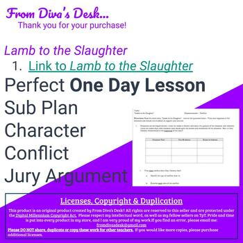 Preview of Lamb to the Slaughter - Conflict, Character, Argument