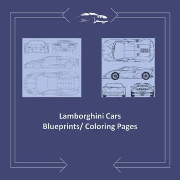 Preview of Lamborghini Blueprints, Lamborghini Coloring Pages, Lamborghini Cars Printables