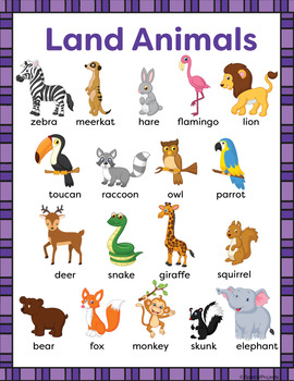 Land Animals ESL Newcomer Activities by Spatial Learners | TPT