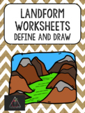 Land Form Worksheets- Define and Draw