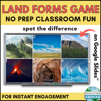 Preview of Land Forms Activity | No Prep Classroom Game on Google Slides™
