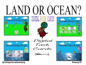 Preview of Land Or Ocean? Boom Digital Cards