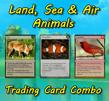 Preview of Land, Sea & Air Animals - Trading Cards Combo