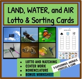 Montessori Land, Water, Air Sorting Cards and Lotto with B
