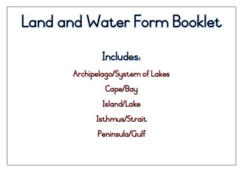 Preview of Land and Water Form Booklet