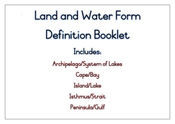 Preview of Land and Water Form Definition Booklet