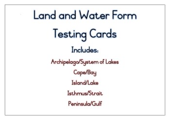 Preview of Land and Water Form Testing Cards