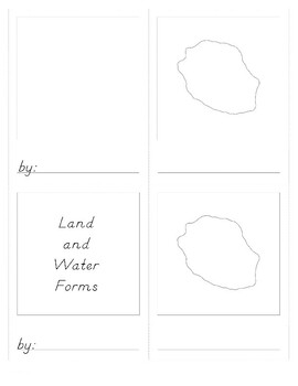 Preview of Land and Water Forms 3 Part Cards, Blackline Masters
