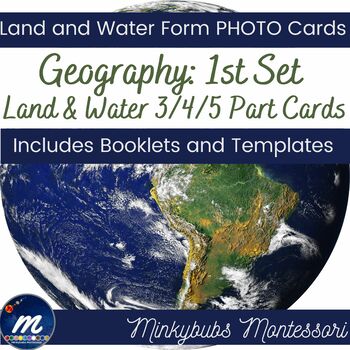 Preview of Land and Water Forms 3-Part Cards Booklets and Templates Cursive and Print