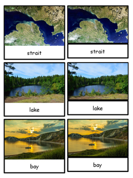Land and Water Forms Montessori 4-part photo cards | TpT