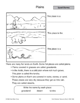 land and water forms worksheets and picture cards tpt