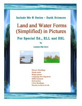 Preview of Land and Water Forms (Simplified) in Pictures for Special Ed., and ESL