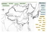 Land and Water Forms of China Interactive Map Activity 