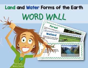 Preview of Land and Water Forms of the Earth Word Wall (Landforms)