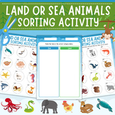 Land or Ocean Animal Sorting Activity | Land vs Sea Animal