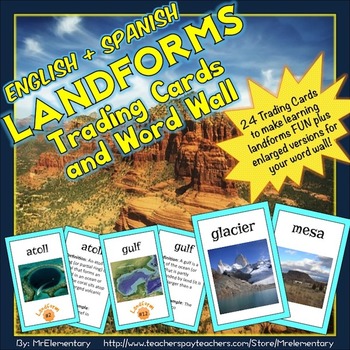 Preview of Landform Vocabulary Cards, Word Wall, and Activities Bundle