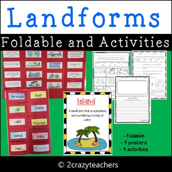 Preview of Landforms Foldable and Activities 