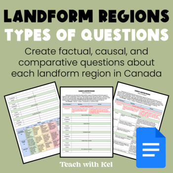 Preview of Landform Regions and Types of Geographic Questions Assignment